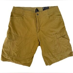 KUHL Cargo Hiking Shorts Mens Sz 40 Brown Khaki Vintage Patina Dye Trail Outdoor